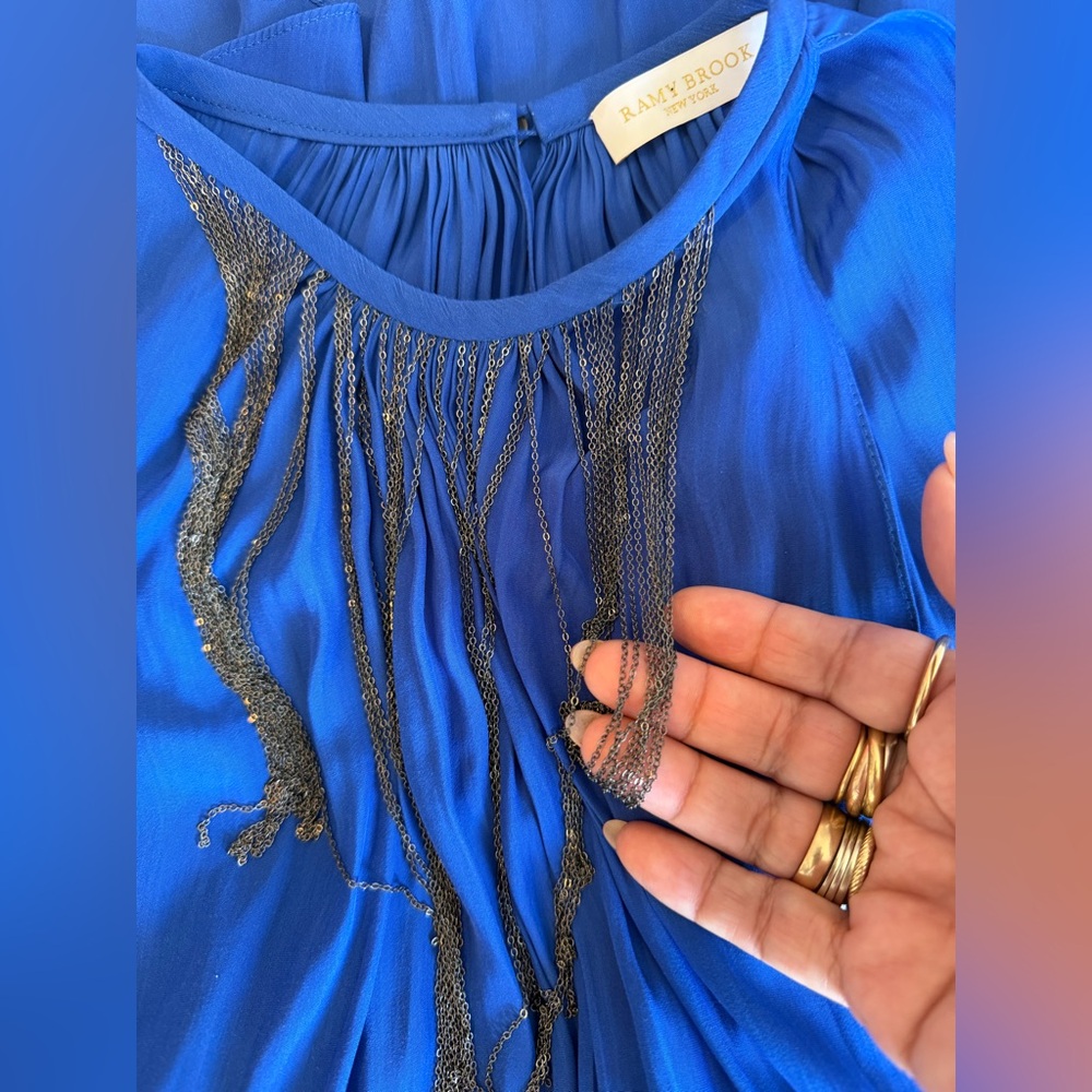 Ramy Brook Royal Blue Halter Blouse 
Women’s Size: XS - Picture 6 of 7